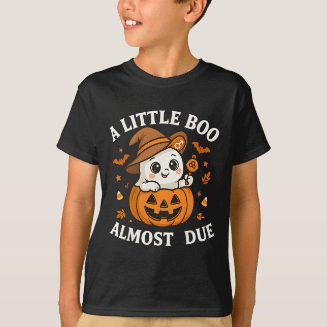 Little Boo är snart på väg till Halloween Gravid R T Shirt (Framsida)