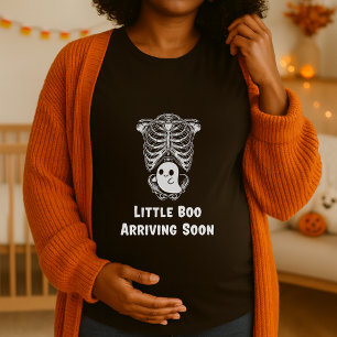 Little Boo Arriving Soon Halloween Gravid T Shirt
