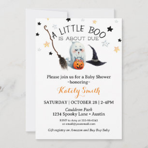 Little Boo Baby Shower Gender Neutral Halloween Inbjudningar