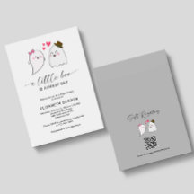 Little Boo Baby Shower Halloween Ghost QR-kod