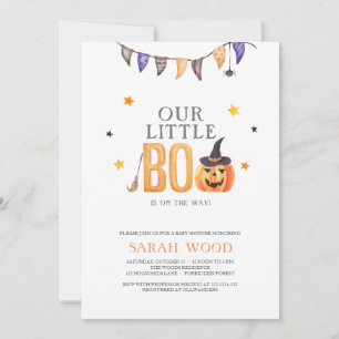 Little Boo Baby Shower, Halloween Pumpkin Shower Inbjudningar