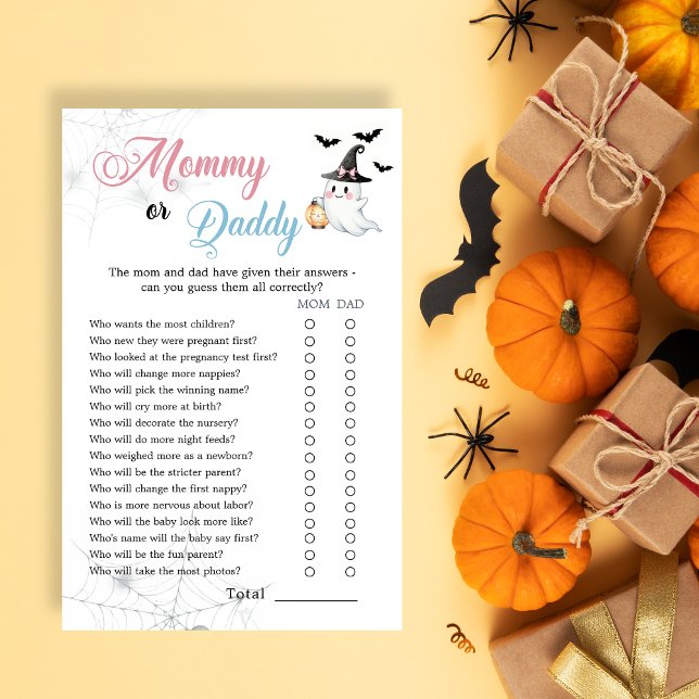 Little Boo Baby Shower Mamma eller pappa Game Card (Skapare uppladdad)