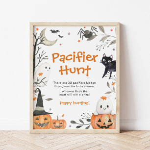 Little Boo Baby Shower Nappar Hunt Game Sign Poster