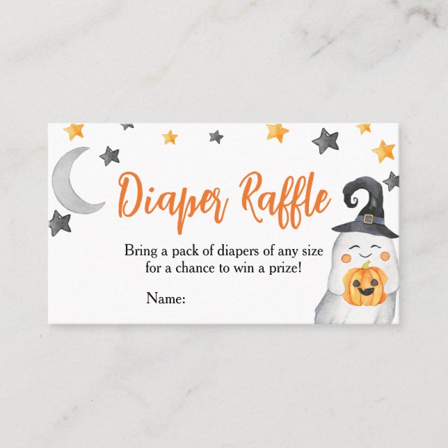 Little Boo Baby Shower Raffle Visitkort (Framsida)