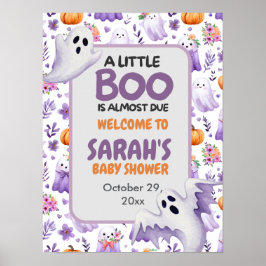 Little Boo babydusch Halloween Välkomstskylt Poster