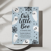 Little Boo Blue Ghost Halloween Baby Shower