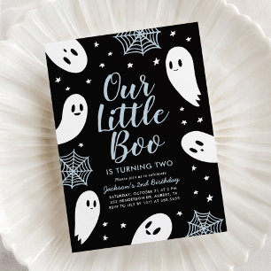 Little Boo Blue Ghost Halloween Birthday Inbjudningar