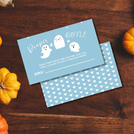 Little Boo Blue Halloween Baby Diaper Raffle Tilläggskort