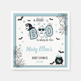 LITTLE BOO BLUE HALLOWEEN BABY SHOWER PAPPERSSERVETT