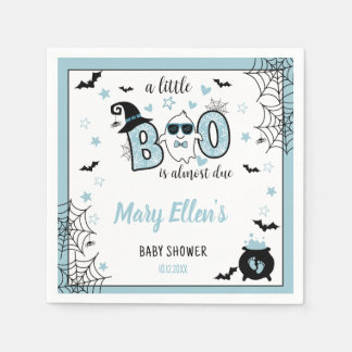 LITTLE BOO BLUE HALLOWEEN BABY SHOWER PAPPERSSERVETT
