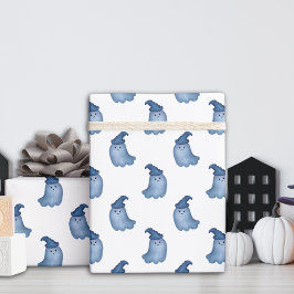 Little Boo Blue Spöken Halloween Baby Shower Presentpapper