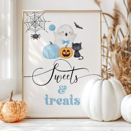 Little Boo blue spöket Halloween Sweets and Treats Poster