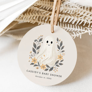 Little Boo Boho Ghost Halloween Baby Shower Gåvor Etiketter