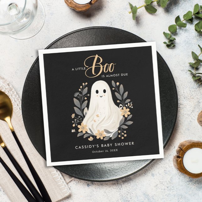 Little Boo Boho Ghost Halloween Baby Shower Pappersservett (Skapare uppladdad)