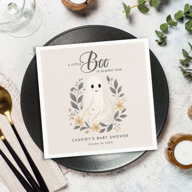 Little Boo Boho Ghost Halloween Baby Shower Pappersservett (Skapare uppladdad)