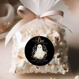 Little Boo Boho Ghost Halloween Baby Shower Runt Klistermärke