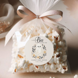 Little Boo Boho Ghost Halloween Baby Shower Runt Klistermärke