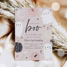 Little Boo Boho Halloween Ghost 2:a födelsedagen P Inbjudningar