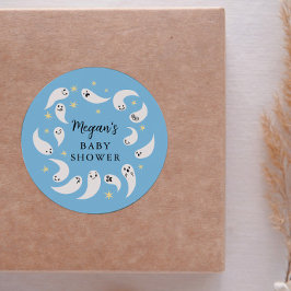 Little Boo Boy Baby Shower Favor Runt Klistermärke