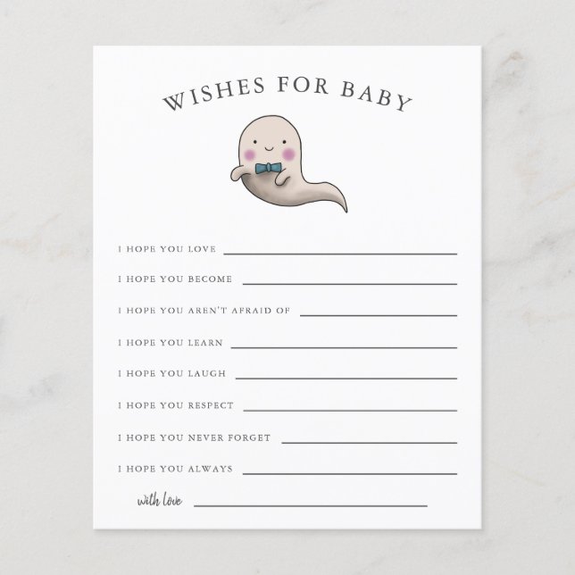 Little Boo Boy Ghost Önskemål för Baby Card (Framsida)