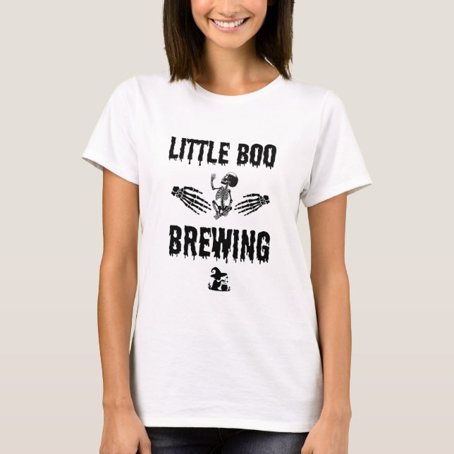 Little Boo Brewing Halloween och Gravid T-Shirt (Framsida)
