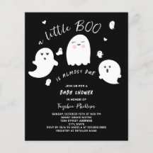 Little Boo Budget Halloween Baby Shower-inbjudan
