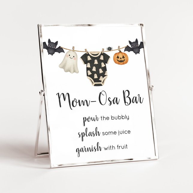 Little Boo Clothesline Baby Shower MammaOsa Pub-te Poster (Halloween Little Boo Clothesline Baby Shower Sign)