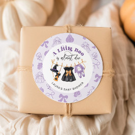 Little Boo Clothesline Lila Baby Shower Runt Klistermärke