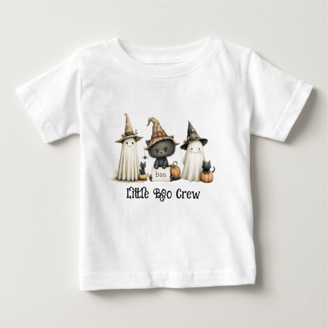 Little Boo Crew Kids Halloween Roligt non-Scary T Shirt (Framsida)