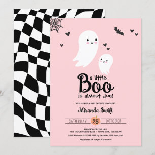 Little Boo Cute Baby Ghost Halloween Shower Inbjudningar