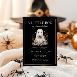 Little Boo Cute Ghost Bow WildblommBaby Shower Inbjudningar