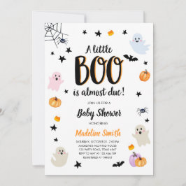 Little Boo Cute Halloween Cute Ghost Baby Shower Inbjudningar
