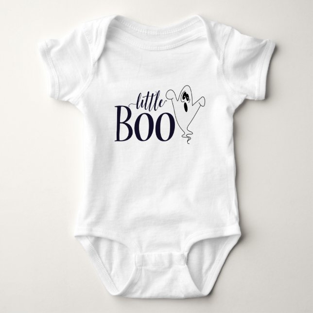 Little Boo Cute Halloween Ghost Tee Shirt (Framsida)