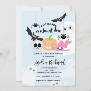 Little Boo Cute Halloween Pojke Shower Inbjudningar
