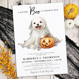 Little Boo Cute Halloween Simple Baby Shower Inbjudningar