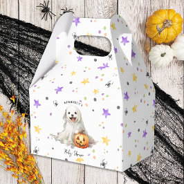 Little Boo Cute Halloween Watercolor Baby Shower Presentaskar