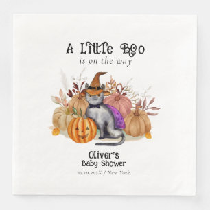 Little Boo Dikt Cat in Witch Hat Baby Shower Pappersservett