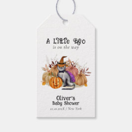 Little Boo Dikt Cat in Witch Hat Baby Shower Presentetikett