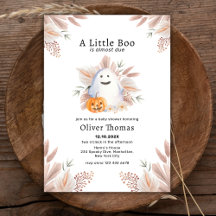 Little Boo Fall Boho Ghost Halloween Baby Shower