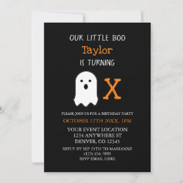 Little Boo Fall Halloween Birthday Inbjudningar
