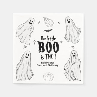 Little Boo Fyller Två Halloween 2-års Födelsedag Pappersservett