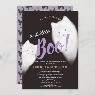 Little Boo Ghost Cat Halloween Baby Shower efter p Inbjudningar