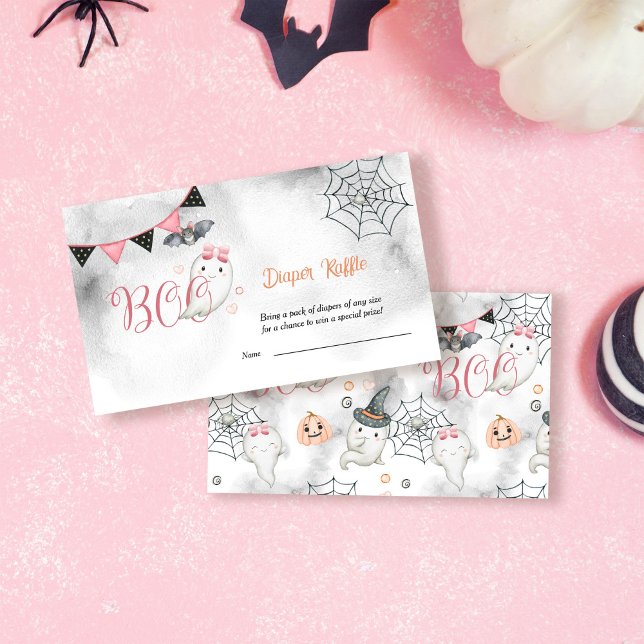 Little Boo Ghost Girl Baby Shower Raffle Tilläggskort (Skapare uppladdad)