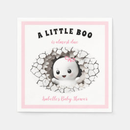 Little Boo Ghost Girl Baby Shower Rosa Napkins Pappersservett
