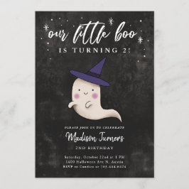 Little Boo Ghost Girl Halloween Födelsedagsfest Inbjudningar
