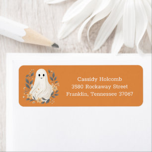 Little Boo Ghost Halloween Baby Shower-adress Returadress Etikett