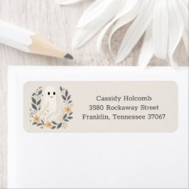 Little Boo Ghost Halloween Baby Shower-adress Returadress Etikett