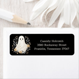 Little Boo Ghost Halloween Baby Shower-adress Returadress Etikett
