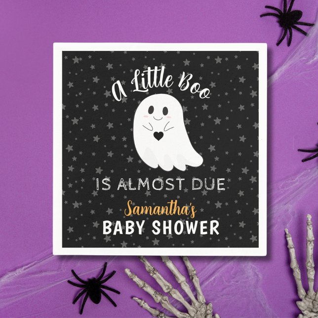 Little Boo Ghost Halloween Baby Shower Pappersservett (Skapare uppladdad)