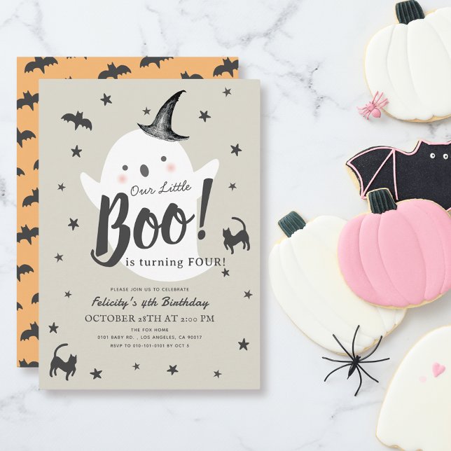Little Boo Ghost Halloween Barn Birthday Inbjudningar (Skapare uppladdad)
